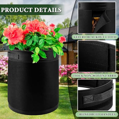 3 Pack 15 Gallon 360° Visibility Potato Grow Bags with Shading Flap - size: 3Pack-15 Gallon-360° Visibility
