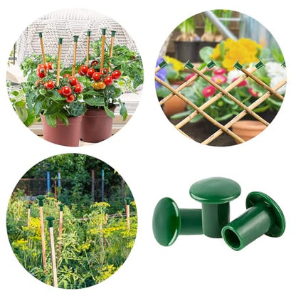 16 Pcs Green Plastic Garden Safety Cane Caps Plant Support Rod Safety Corner Caps for Garden Canes