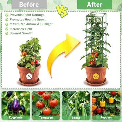 Legigo 6 Pack 60 Inch Tomato Cages for Garden, Heavy Duty Tomato Trellis - size: 60 Inch