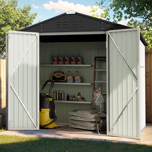 Devoko 6x4 FT Outdoor Storage Shed, White - color: White, size: 6x4 FT