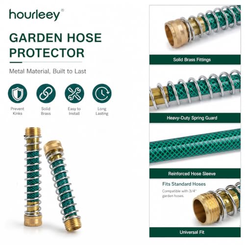 Hourleey Garden Hose Protector, Hose Extension Adapter with Coil Spring, 2 Pack - size: 2 Pack