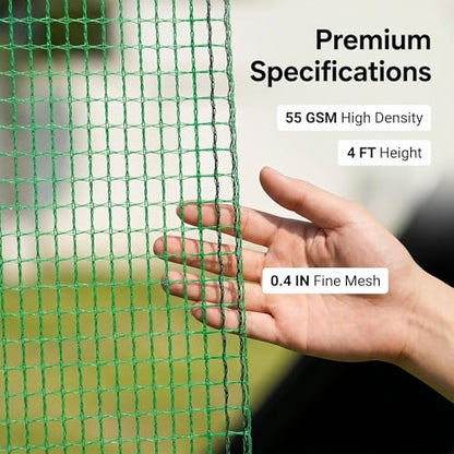 Plastic Garden Fence 4x30 FT, 0.4" Mesh Deer Fence Roll - size: 4' x 30'