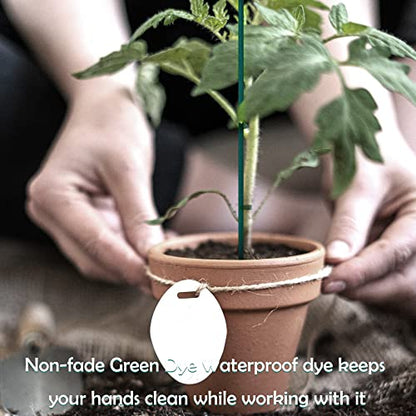 50 pcs 18 Inch Plant Sticks Support, Floral Plant Support, Wooden Sign Posting Green Bamboo Garden Sticks with Garden Ties - color: 50 pcs