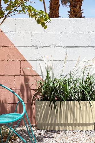 Veradek Demi Series Long Planter - Wide Outdoor Planter - color: Sand, size: 30 inch - 2 Pack