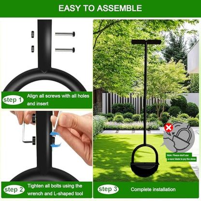 Edger Lawn Tool 41 Inches with Two Replaceable Blades Manual Lawn Edger with T-Grip for Yard, Garden, Landscaping, Sidewalk and Flower Bed