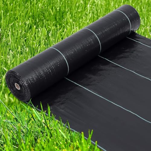 Towallmark 4Ft x 250Ft Heavy-Duty 5Oz Landscape Weed Barrier Fabric - Premium Ground Cover for Gardens, Driveways & Erosion Control, High Permeability Polypropylene Weed Block Mat