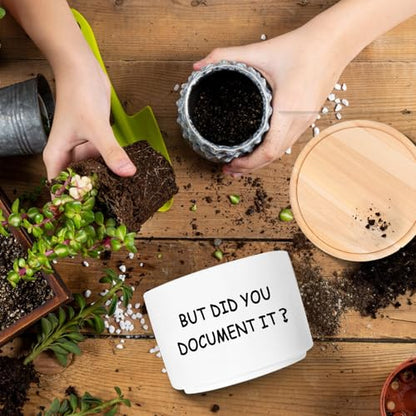 Office Desk Shelf Decor, Ceramic Succulent Plant Pot (Plants Not Included) - style: But did you document it