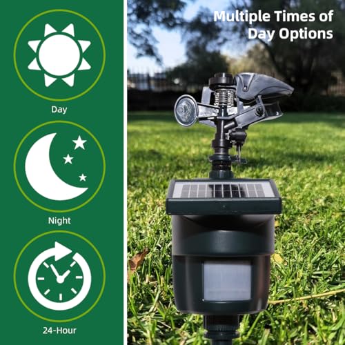Solar Motion Activated Sprinkler with Day & Night Detection Modes Repellent Detector for Garden Outdoor Waterproof - size: New 1 unit[solar panel]
