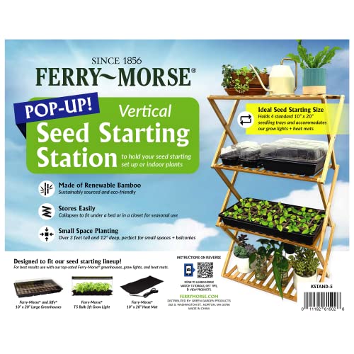 Ferry-Morse Pop-Up Bamboo Plant Stand, 4-Tier, Vertical Seed Starting - size: Indoor Plant Stand
