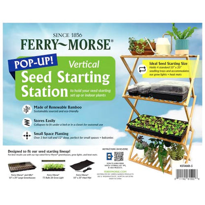 Ferry-Morse Pop-Up Bamboo Plant Stand, 4-Tier, Vertical Seed Starting - size: Indoor Plant Stand