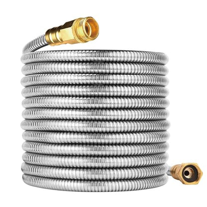 75FT Stainless Steel Garden Hose, 3/4 GHT Male to Female - size: 75FT