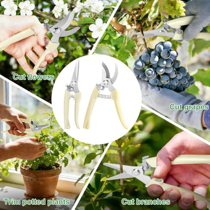 Ainiv 2Pack Pruning Shears, Professional Flower Clippers, Lightweight