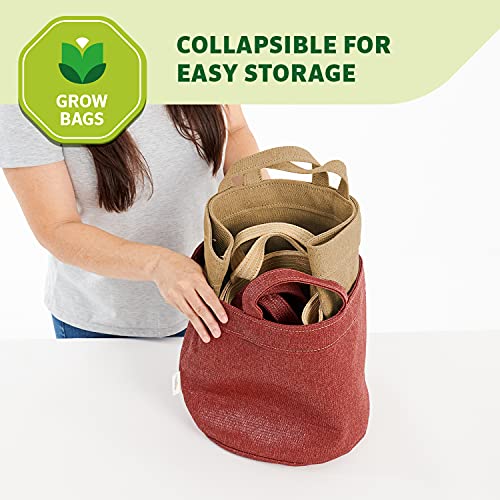 Coolaroo 2-Pack 5 Gallon Heavy Duty Plant/Vegetable/Herb/Fruit Breathable Fabric Grow Planter Pot Bags with Handles, Brick - color: Brick, size: 2 Pack, style: 5 Gallon