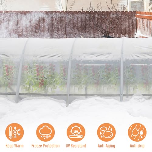 Legigo 10 X 50 Ft Clear Greenhouse Plastic, Plant Covers Freeze Protection - size: 10 x 50 Ft