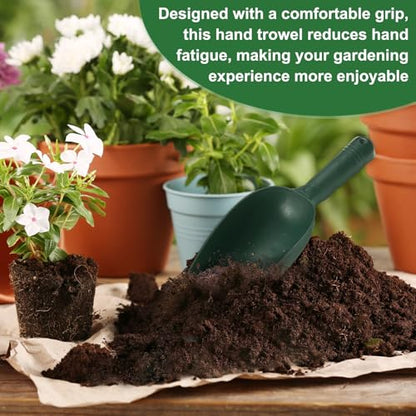 M METERXITY 1-Pack Garden Shovel Trowel Hand Shovels, 30cm/11.81 Inch Plastic Gardening Tools for Digging, Transplanting, Soil Loosening and Planting, Ergonomic Handle [Dark Green] - color: Dark Green