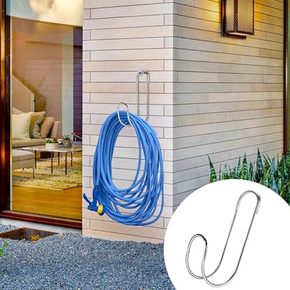 Adnee 2 Pcs Flexible Garden Hose Storage Hook-Stainless Steel Water Hose Hanger Support Up to 44lbs-Hanging Stainless Hose Holder for Indoor Outdoor Home Garden Water Hose Storage