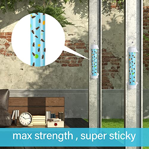 Qualirey 4 Pcs Sticky Fly Trap Fly Stick with Hook, Blue Polka Dots - style: Blue Polka Dots