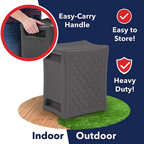 Simplay3 Handy Home 3-Level Heavy Duty Work/Garden Seat - 12" x 15" x 9" - Gray, Made in USA - color: Grey