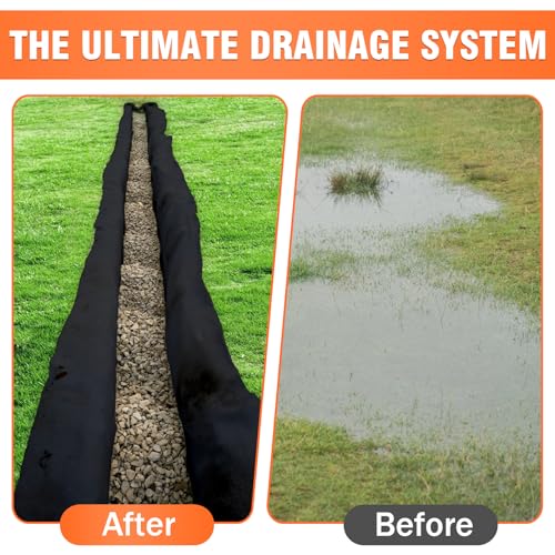 8oz 4FTx50FT Non Woven Geotextile Fabric for Drains Landscaping - size: 4' × 50'