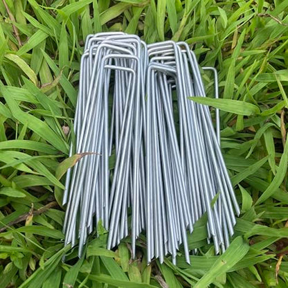6 Inches Heavy Duty Galvanized Steel Garden Stakes Staples Securing Pegs for Securing Weed Fabric Landscape Fabric Netting Ground Sheets and Fleece, Christmas Decoration, Accessories (10)
