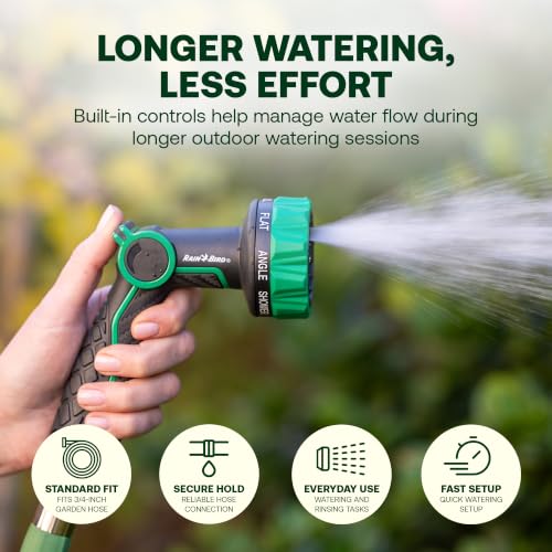 Rain Bird TCNZL8P Garden Hose Nozzle - 8 Pattern Thumb Control Water Spray - size: 8-Pattern