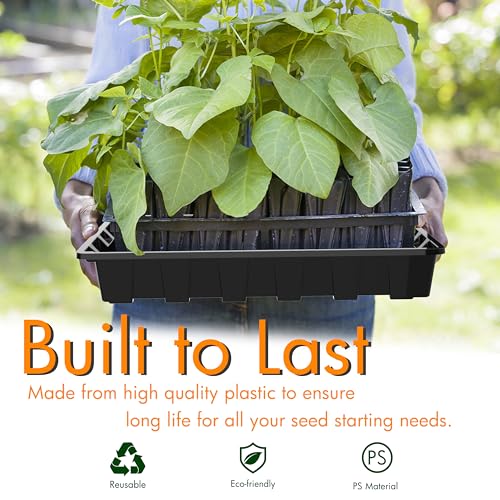 Gardzen 10 Pack Seed Trays Reusable Plant Grow Trays - size: 14.5L x 9W x 1.8H