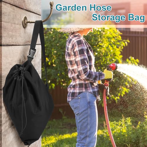 Cosmos Expandable Garden Hose Storage Bag Heavy Duty Water Hose Organizer Portable Extension Hose Holder Carrying Case with Drawstring Closure, Carry Bag Only (Hose Not Included)