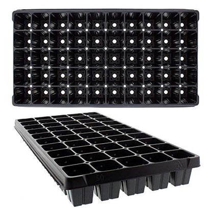 IGC Greenhouse Megastore Plant Plug Trays - 50 Cells, 100 Pack - Plastic Seed Starting Cell Plug Flats for Plants & Microgreens Germination - Planting Trays for Seedlings Reusable Heavy Duty - size: 50 cells