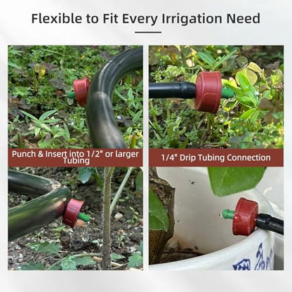 60PCS 0.25 GPH Pressure Compensating Drip Irrigation Spot Watering Drippers/Emitters, Self-Cleaning Constant Flow Drip Irrigation Emitters Heads Irrigation Drippers Parts for Drip Irrigation System - color: 60PCS, size: 0.25 GPH