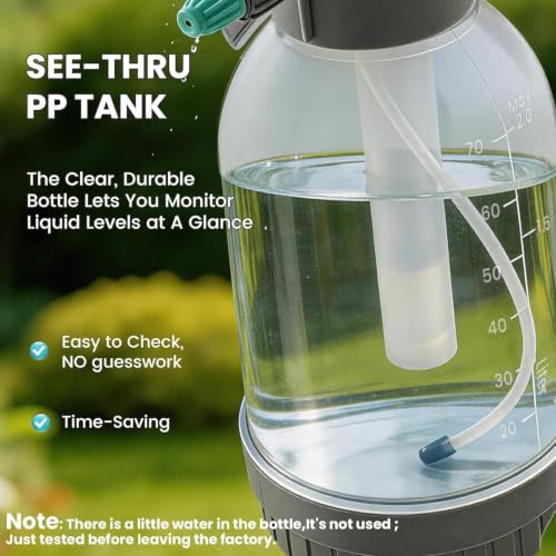 Pump Sprayer, Handheld Garden Water Sprayer Bottle for Spraying Plants, Flowers, Weeds and Cleaning, Hand Pump with Side Filling Port, Measuring Cup, Adjustable Nozzles (Blue, 84oz)