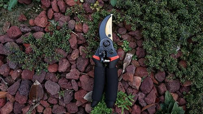 LeafLux Pruning Shears, Professional SK5 Quality Durable Titanium Plated Rust-Proof Bypass Pruning Shears with Soft Cushion Grip Handle, Hand Pruners, Clippers for Gardening, 8 Inch, LFXP1003B