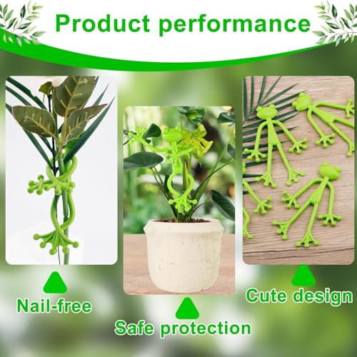 Botee Frog Plant Stand,Plant Clips,Flower Stem Support for Climbing Vines Reusable Cable Ties Perfect for Indoor Outdoor Potted Plants