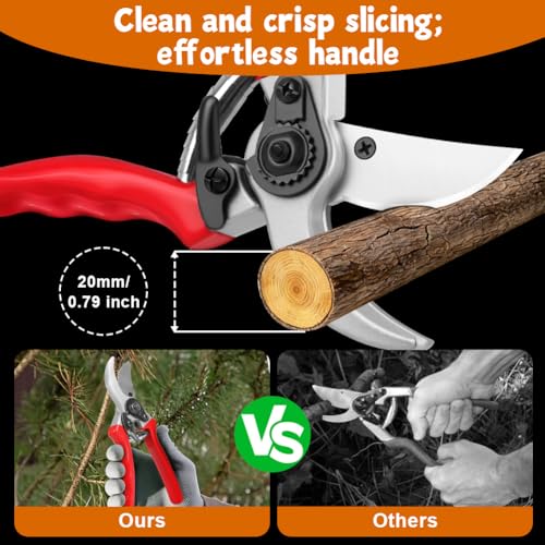 Ainiv Bypass Pruning Shears, 8.5" Professional Garden Shears, Heavy Duty