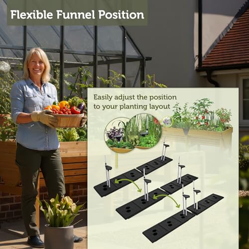 VegTrug Self Watering Kit for Classic Medium 1.8m Raised Bed, Black - Reservoir System with Water Level Indicator, Prevents Overwatering, Easy Fill Tube & Funnel, Durable Plastic Construction - size: For VegTrug Classic Medium 1.8m