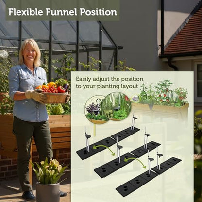 VegTrug Self Watering Kit for Classic Medium 1.8m Raised Bed, Black - Reservoir System with Water Level Indicator, Prevents Overwatering, Easy Fill Tube & Funnel, Durable Plastic Construction - size: For VegTrug Classic Medium 1.8m