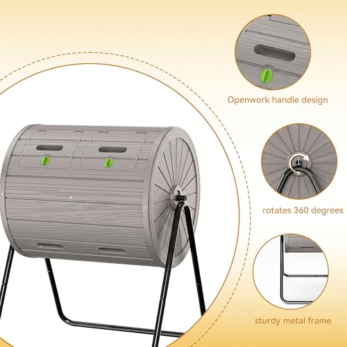 DRATO Compost Bin Outdoor 37.5 Gallon Gray - color: Gray