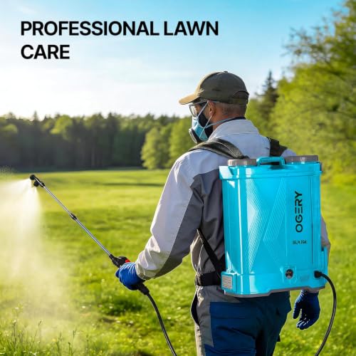 OGERY Battery Powered Backpack Sprayer 4 Gallon - color: Blue