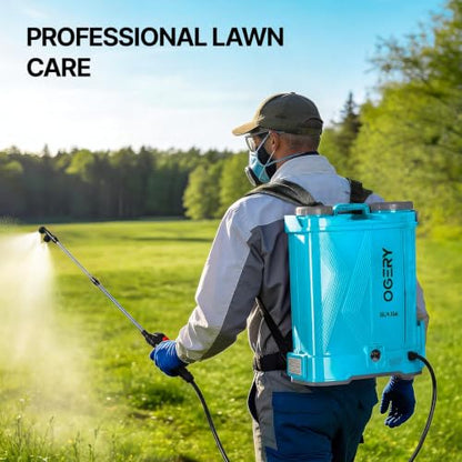 OGERY Battery Powered Backpack Sprayer 4 Gallon - color: Blue