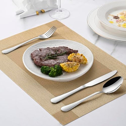 DEHOV 6.7 Inch Stainless Steel Silverware Dessert & Salad Forks Set of 8 - color: Silver112