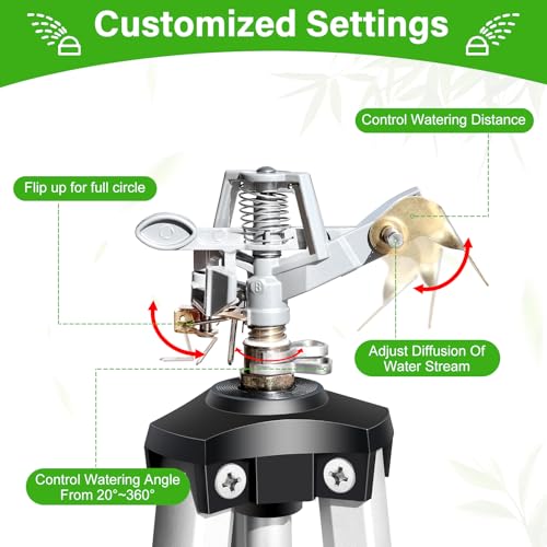 Heavy Duty Impact Sprinkler on Tripod Base,36 Inch Tripod Sprinkler - size: 36in