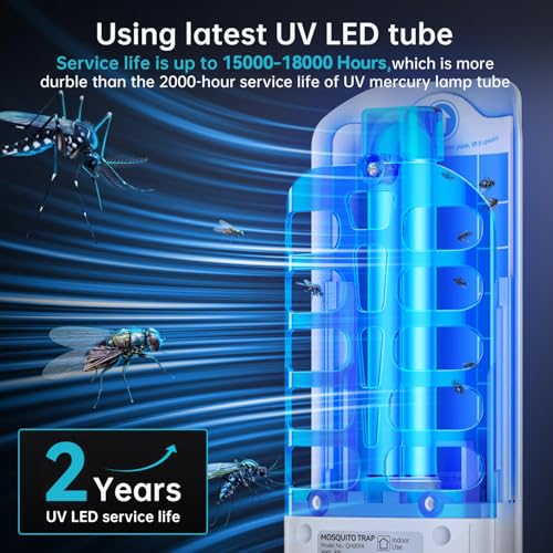 BURLAN Flying Insect Trap, Plug-in Fruit Fly Trap Indoor 9W Night UV Light - color: 1PC-White