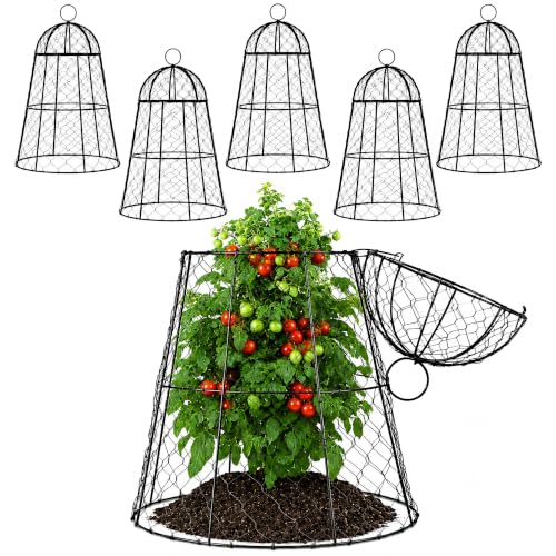 FRUITEAM 6-Pack Large Wire Plant Protectors, 13"x15.8"H Garden Cloches - size: 6 Pcs