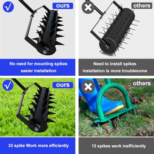 Lawn Aerators, Gs, Yards, Loose Soil in Farmland, Ging Lawn Aerator Tool, Upgraded Heavy Du Aerator Lawn Soil Penetrator Spikes, for G Grass Patio Yard