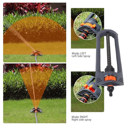 Lawn Sprinkler Heavy Duty Nozzles 4 Spray Modes for Yard, Garden Water Oscillating Sprinkler Covers Up to 4000 Sq Ft with Weighted Base