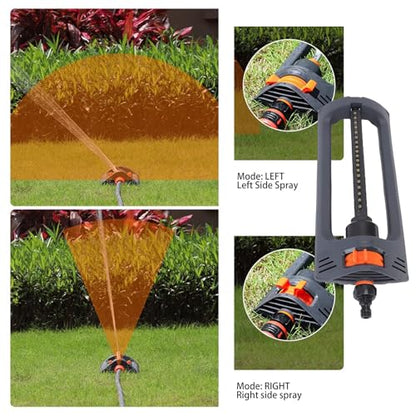 Lawn Sprinkler Heavy Duty Nozzles 4 Spray Modes for Yard, Garden Water Oscillating Sprinkler Covers Up to 4000 Sq Ft with Weighted Base