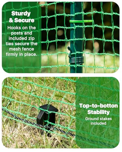 Temporary Fence with Metal Posts for Garden and Yard, 40" x 50' - size: 40"x50'