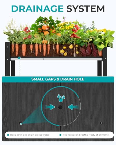 SERWALL Raised Garden Bed with Legs Set of 2-Black - color: Black, size: 2 pack