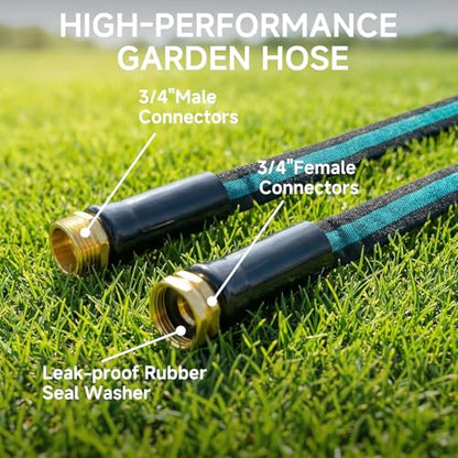 75FT Lightweight Garden Hose – Kink-Resistant, Flexible, High-Pressure Hose for Outdoor Watering, Lawn Care, Garden, and Car Cleaning
