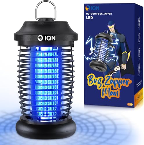 Bug Zapper Outdoor,15w Electric Mosquito Zapper with LED Light for Indoor,4200V Insect Fly Zapper Waterproof with 8.92ft Power Cord,Fly Trap Outdoor for Home,Patio,Backyard,Garden,Camping - color: black