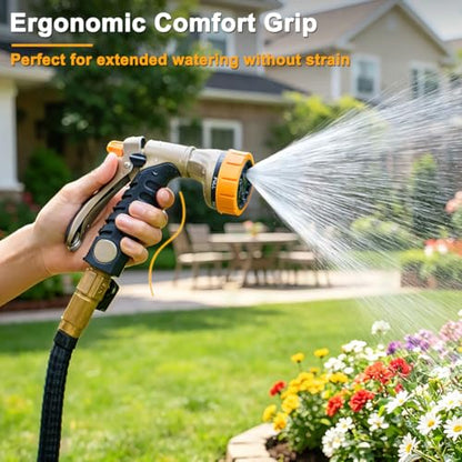 FANHAO Metal Garden Hose Nozzle Heavy Duty, Rear Trigger Water Sprayer